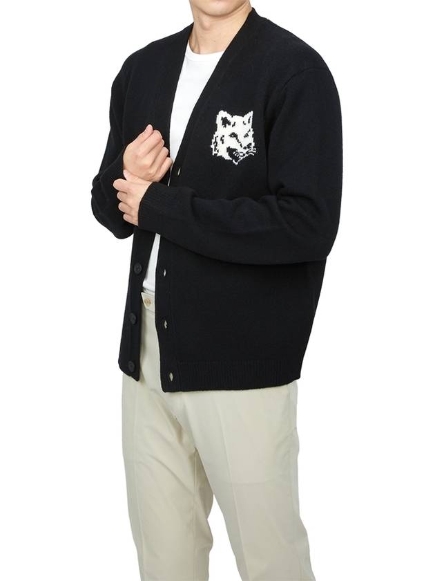 Fox Head Intarsia Comfort Cardigan Black - MAISON KITSUNE - BALAAN 5