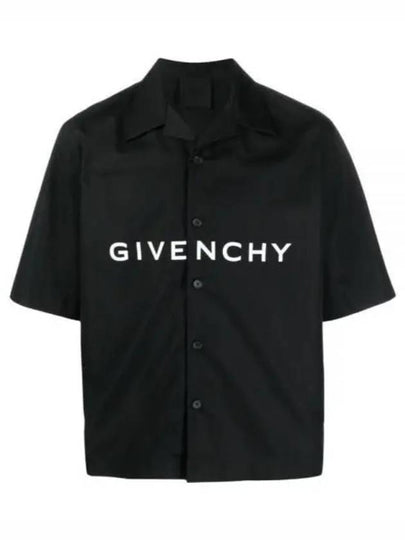 Poplin Hawaiian Short Sleeve Shirt Black - GIVENCHY - BALAAN 2