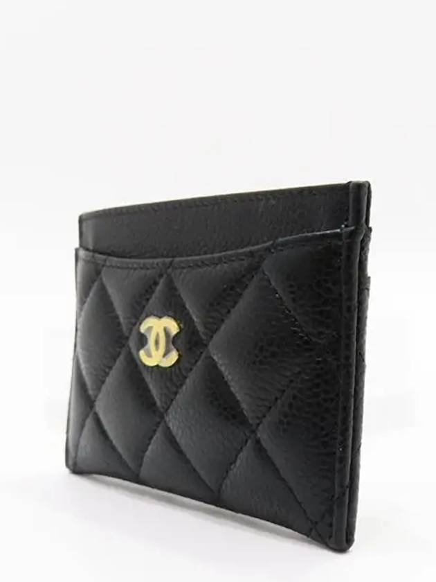 AP0213 Black grained calf caviar skin COCO gold logo classic card holder Matrasse wallet - CHANEL - BALAAN 3