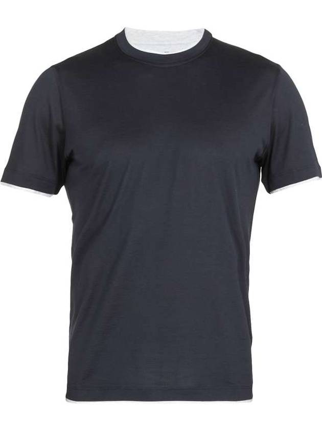 Silk Blending Short Sleeve T-Shirt Black - BRUNELLO CUCINELLI - BALAAN 1