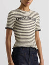 Dior Marini re Short Sleeve Top Navy Blue White Ribbed Cotton - DIOR - BALAAN 2