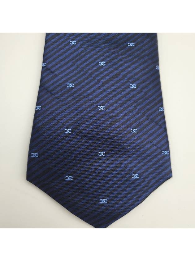 Men s tie silk CC logo navy AAA053 - CHANEL - BALAAN 9