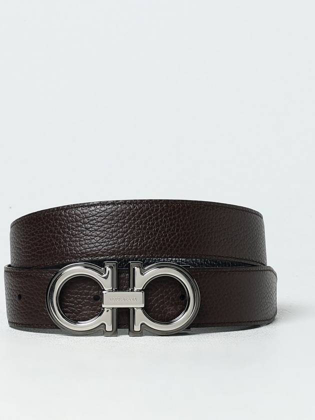 Men's Gancini Reversible Leather Belt Black - SALVATORE FERRAGAMO - BALAAN 3