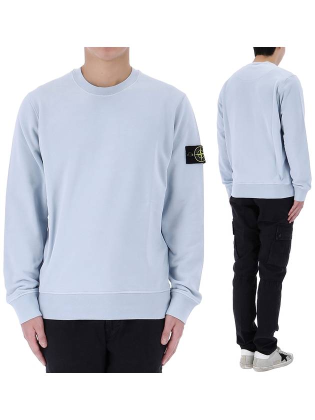 Wappen Patch Garment Dyed Sweatshirt Light Blue - STONE ISLAND - BALAAN 2