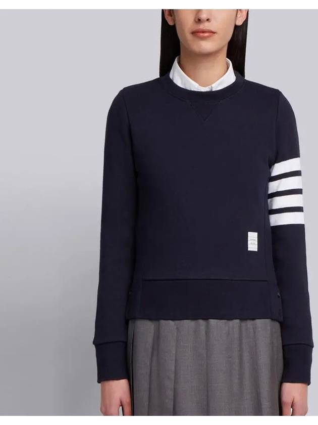 Engineered 4 Bar Stripe Loopback Jersey Knit Crewneck Sweatshirt Navy - THOM BROWNE - BALAAN 2