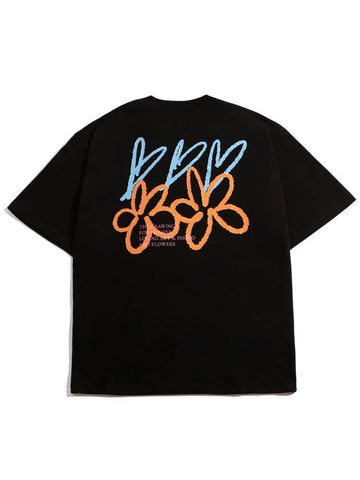 Heart flower graffiti short sleeve t-shirtblack - MOO - BALAAN 1