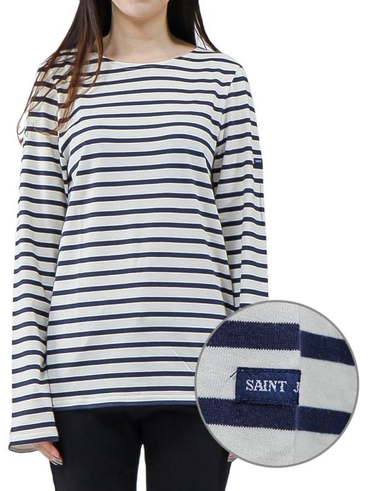 Minquiers Modern Stripe Long Sleeve T-Shirt Ecru Marine - SAINT JAMES - BALAAN 2