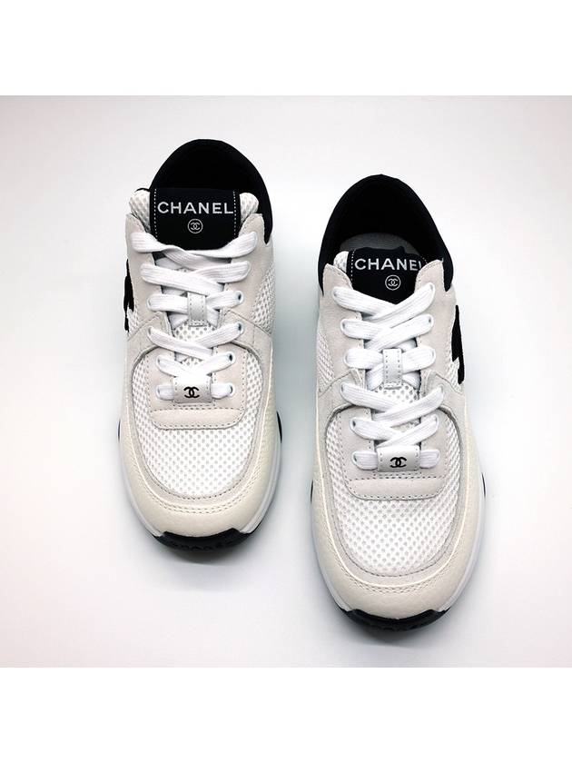 CC Logo Suede Tennis Low Top Sneakers Black - CHANEL - BALAAN 3