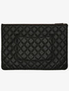 Large Classic Caviar Silver Logo Clutch Bag Black - CHANEL - BALAAN 3