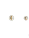 Cassandre Pearl Earrings in Metal Gold And Cream - SAINT LAURENT - BALAAN.