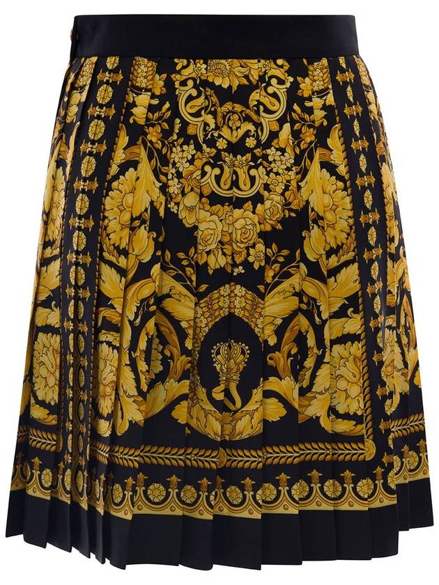 pleated A-line skirt black - VERSACE - BALAAN 2