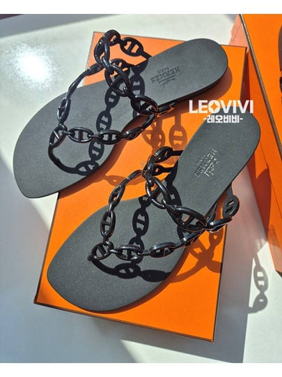 Island Sandals Noir - HERMES - BALAAN 2