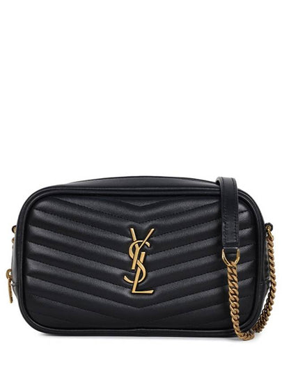 Lou Small Leather Cross Bag Black - SAINT LAURENT - BALAAN 2