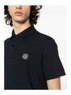 Pique Stretch Cotton Short Sleeve Polo Shirt Navy - STONE ISLAND - BALAAN 4