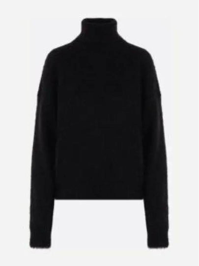 Women's Mohair Blend Turtleneck Black - SAINT LAURENT - BALAAN 2