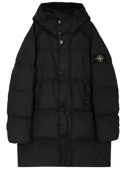 Men's Wappen Patch Crinkle Wraps Long Padding Black - STONE ISLAND - BALAAN 2