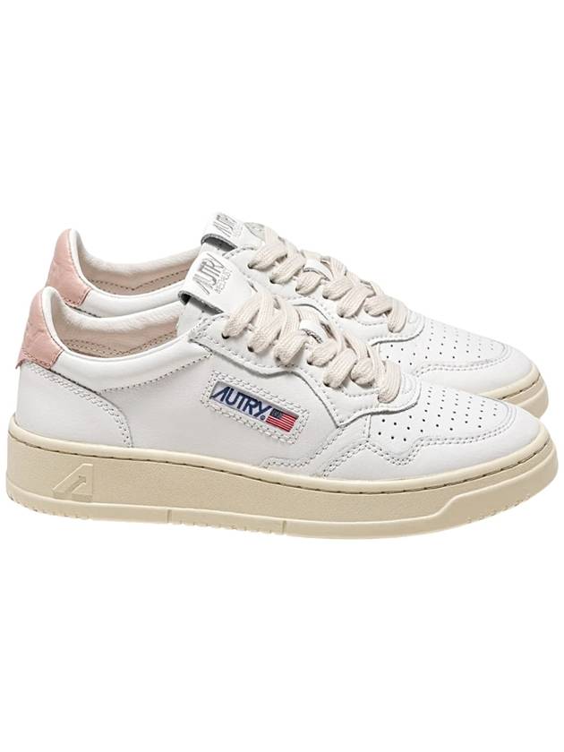 Medalist Pink Tab Leather Low Top Sneakers White - AUTRY - BALAAN 4