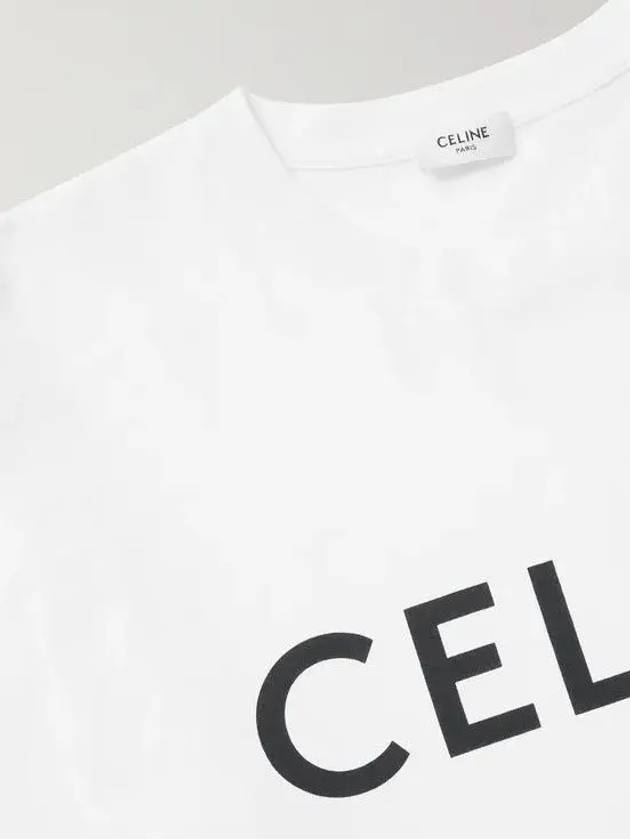 Homme Signature Logo Print Cotton T Shirt White 2X681671Q 01CC - CELINE - BALAAN 5