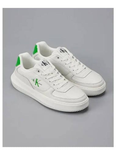 JEANS Unisex White Green Malmo Meta Sneakers YW01410 0K7 - CALVIN KLEIN - BALAAN 1