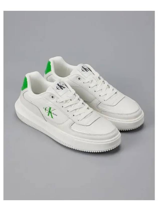 JEANS Unisex White Green Malmo Meta Sneakers YW01410 0K7 - CALVIN KLEIN - BALAAN 1