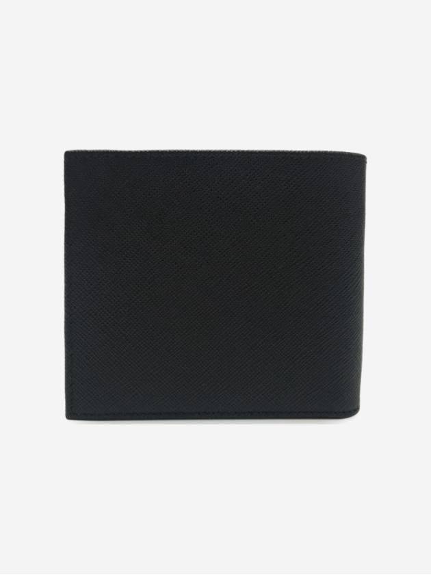 Saffiano Leather Half Wallet Black - PRADA - BALAAN 4