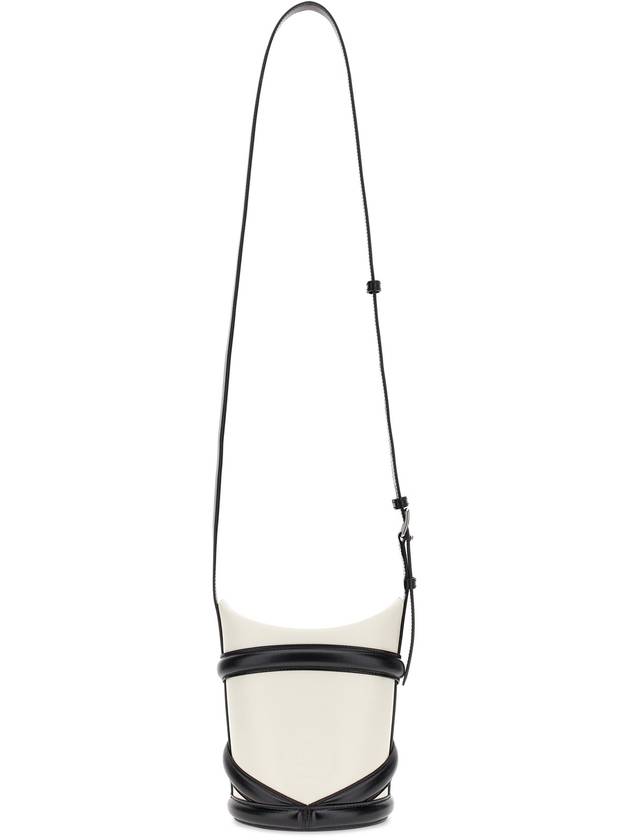 The Curve Two-Tone Bucket Bag White Black - ALEXANDER MCQUEEN - BALAAN 3