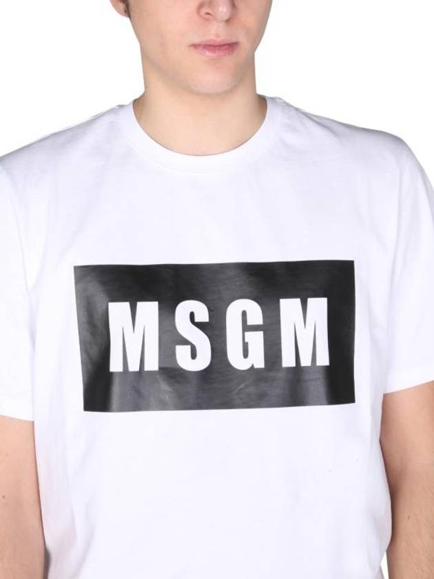 Box Logo Short Sleeve T-Shirt White - MSGM - BALAAN 4