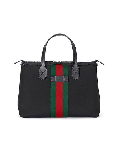 Stripe Canvas Tote Bag Black - GUCCI - BALAAN 2