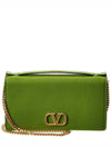 V Logo Signature Chain Grainy Calfskin Cross Bag Green - VALENTINO - BALAAN 2