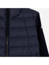 Women's Logo Patch Long Padded Mix Jacket Navy - MONCLER - BALAAN 4