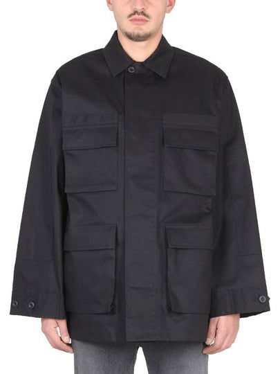 Men's Cotton Drill Cargo Jacket Black - BALENCIAGA - BALAAN 2