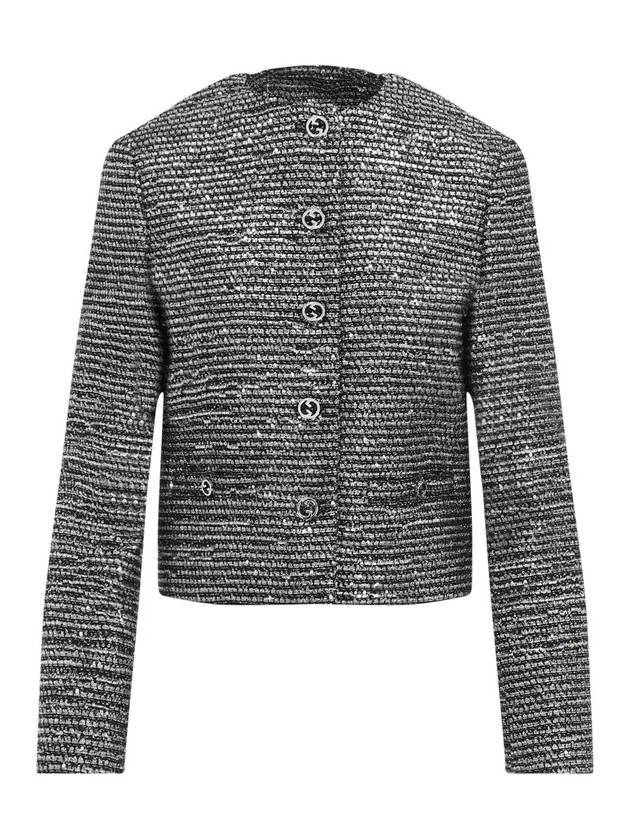 Striped Tweed Jacket Black Silver - GUCCI - BALAAN 1