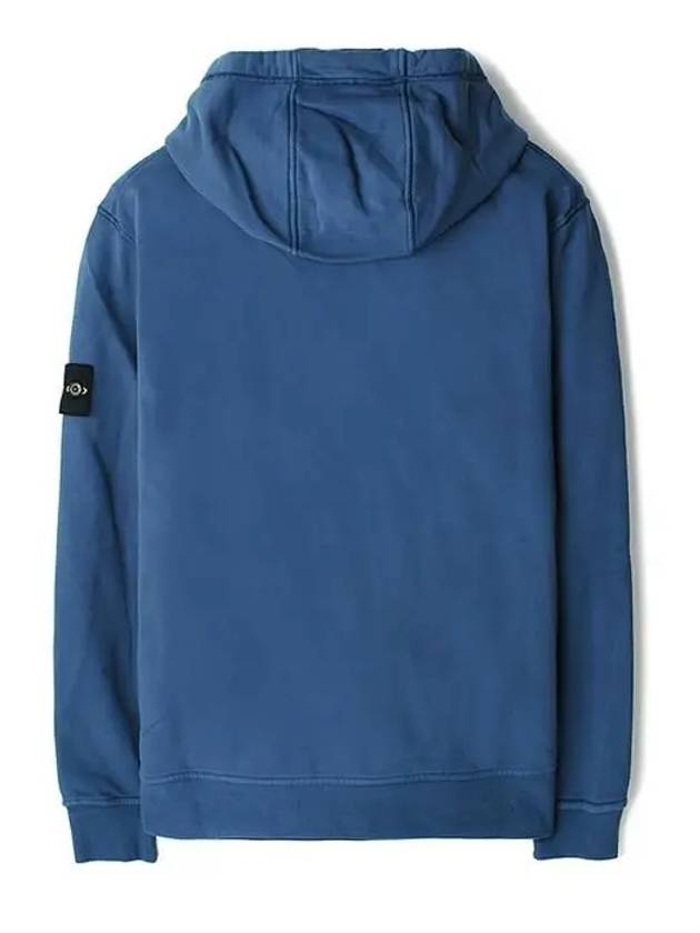 Logo Patch Cotton Fleece Hoodie Blue - STONE ISLAND - BALAAN 3