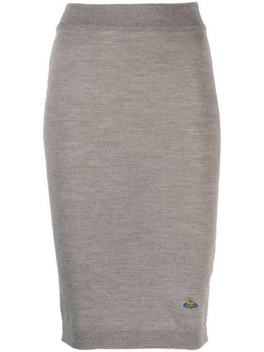 Women's Bea Wool Knit Pencil Skirt Grey - VIVIENNE WESTWOOD - BALAAN 1