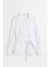 Kimono Poplin Cotton Tie Waist Shirt White - MAISON MARGIELA - BALAAN 2