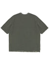 Vintage Dying Cutout Short Sleeve T-Shirt Khaki - A NOTHING - BALAAN 3