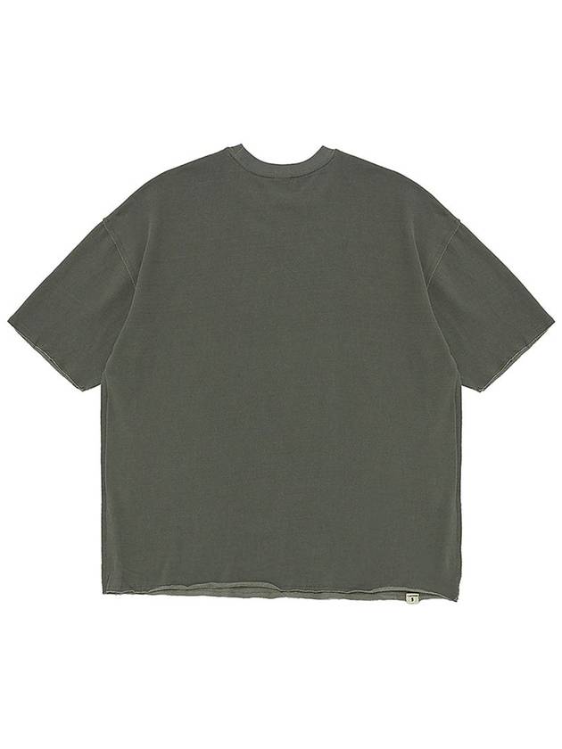 Vintage Dying Cutout Short Sleeve T-Shirt Khaki - A NOTHING - BALAAN 3