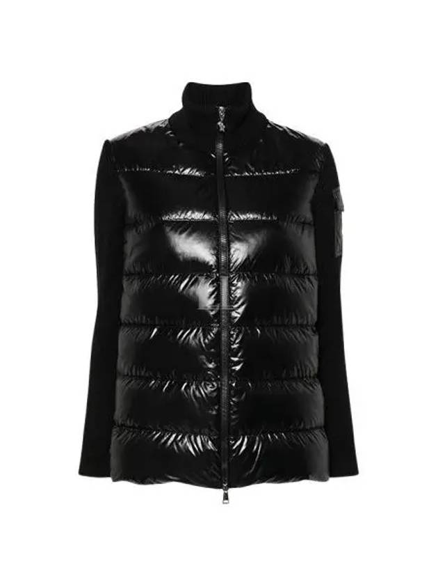 Padded Wool Cardigan Black - MONCLER - BALAAN 2