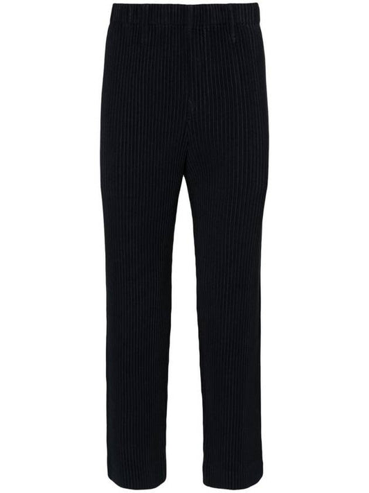 Pleated Straight Pants Navy - ISSEY MIYAKE - BALAAN 1