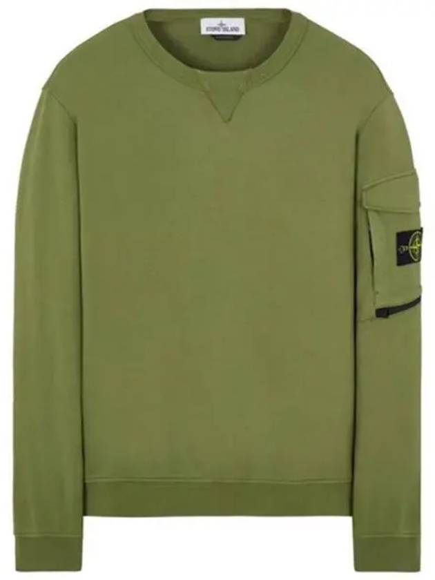 Wappen Patch Zipper Pocket Sweatshirt Olive - STONE ISLAND - BALAAN 2