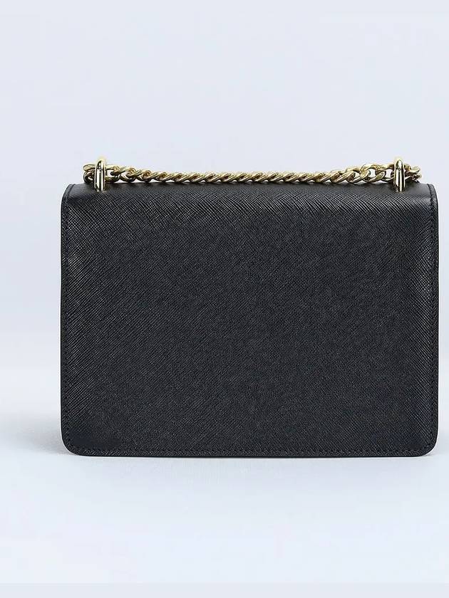 Saffiano Leather Envelope Chain Shoulder Bag Black - PRADA - BALAAN 3