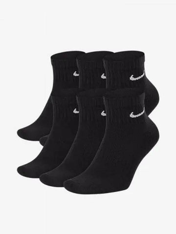 Everyday Cushioned Training Ankle Socks 6 Pairs Black - NIKE - BALAAN 1