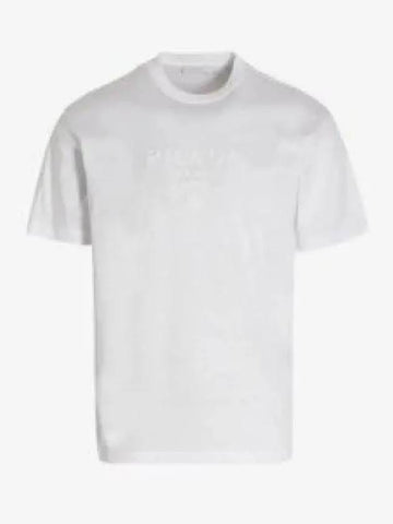 Embroidered Logo T Shirt White UJN782 10MQ F0009 1227999 - PRADA - BALAAN 1