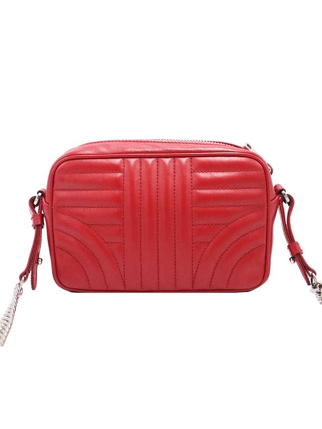 Women s Prada 1BH083 Red Soft Calfskin Diagram Silver Metal Lettering Chain Shoulder Bag gt Gangbuk used luxury goods - PRADA - BALAAN 5