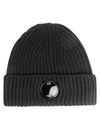 Lens Wappen Wool Beanie Dark Grey - CP COMPANY - BALAAN 2