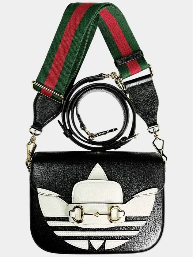 Adidas Horsebit 1955 mini cross bag black white - GUCCI - BALAAN 7