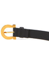 Gancini Buckle Leather Belt Black - SALVATORE FERRAGAMO - BALAAN 5