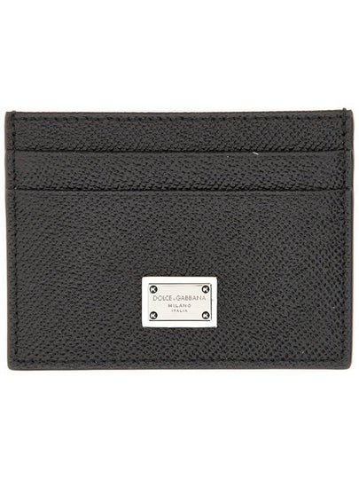 Metal Logo Calfskin Card Wallet Black - DOLCE&GABBANA - BALAAN 2