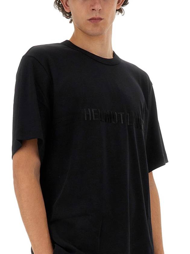 Embroidered Logo Short Sleeve T-Shirt Black - HELMUT LANG - BALAAN 5