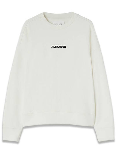 Men's Plus Logo Cotton Sweatshirt White - JIL SANDER - BALAAN 2